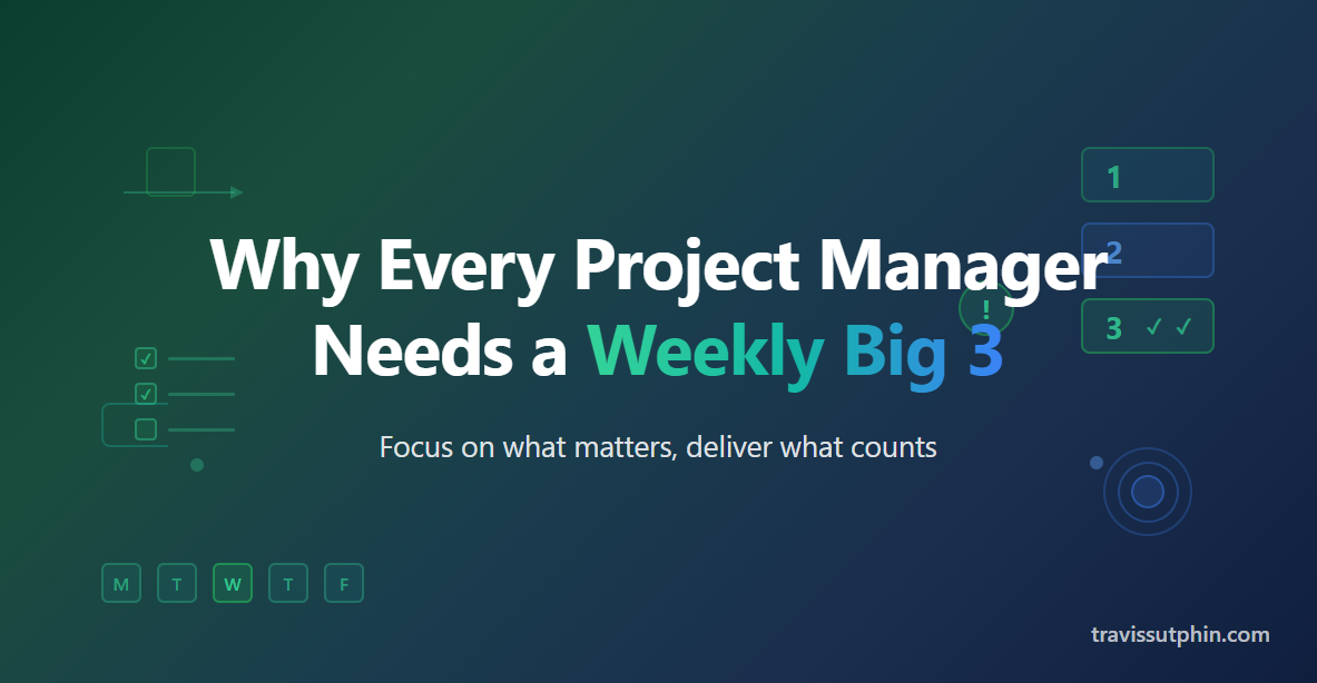 Why Every Project Manager Needs a Weekly Big 3